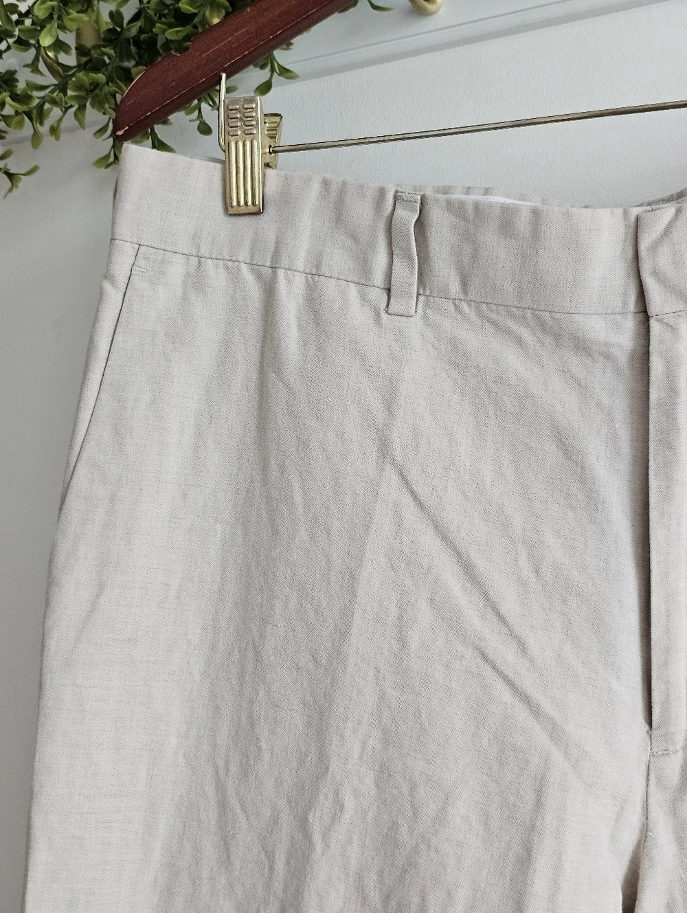 Cubavera Linen Cotton Pants Beige Flat Front Casual Summer 36x30 Men